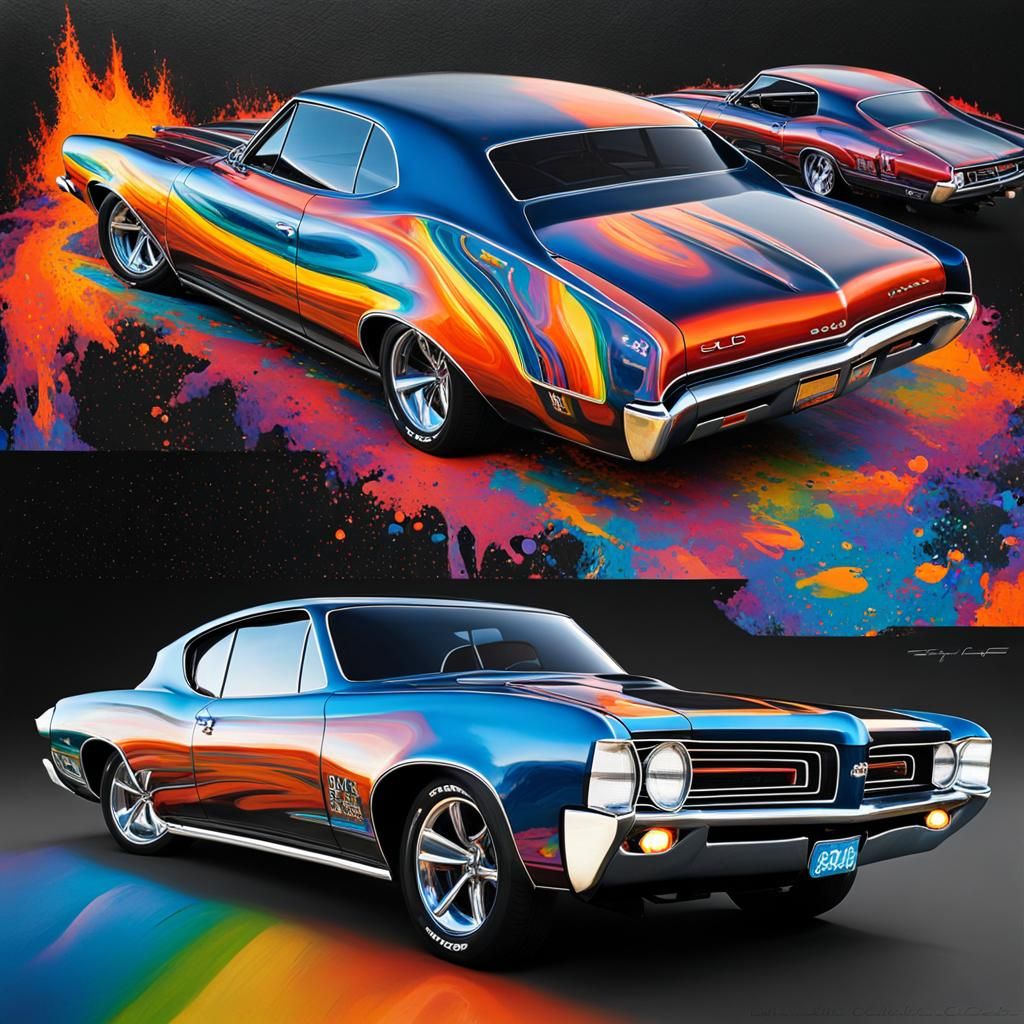 Futuristic Solar Concept Car in Graffiti Art Style