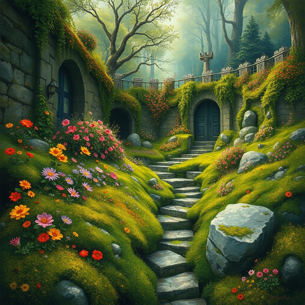 A mystical lush garden