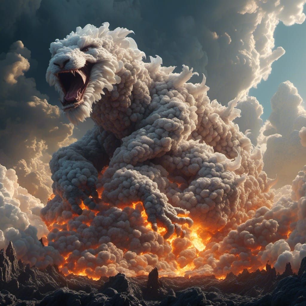 Fiery Animal Serpent in Digital Matte Painting