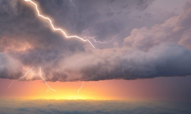 Epic Thunderstorm Sunset Over Ocean in 8K
