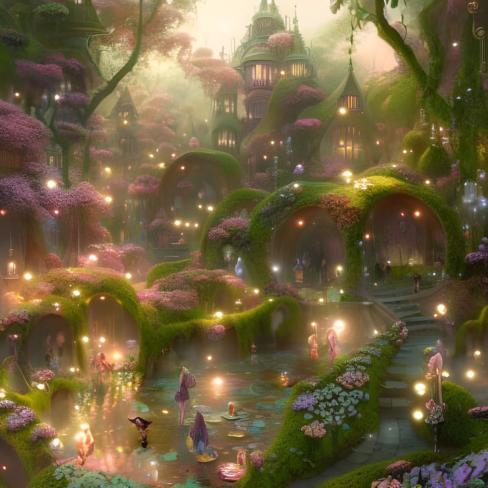 Magic Fairy Garden City with Crystal Sparkles