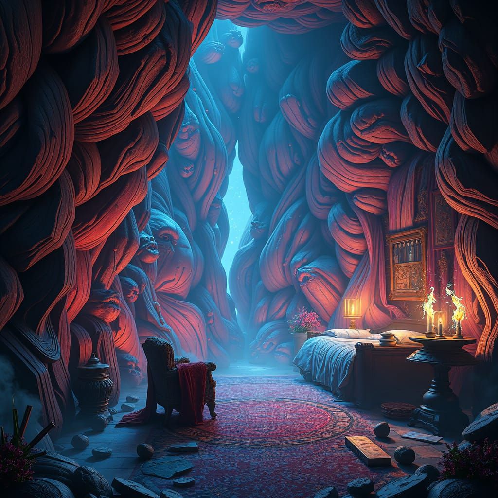 Fantastical Miracle Scene in Deep, Vibrant Colors