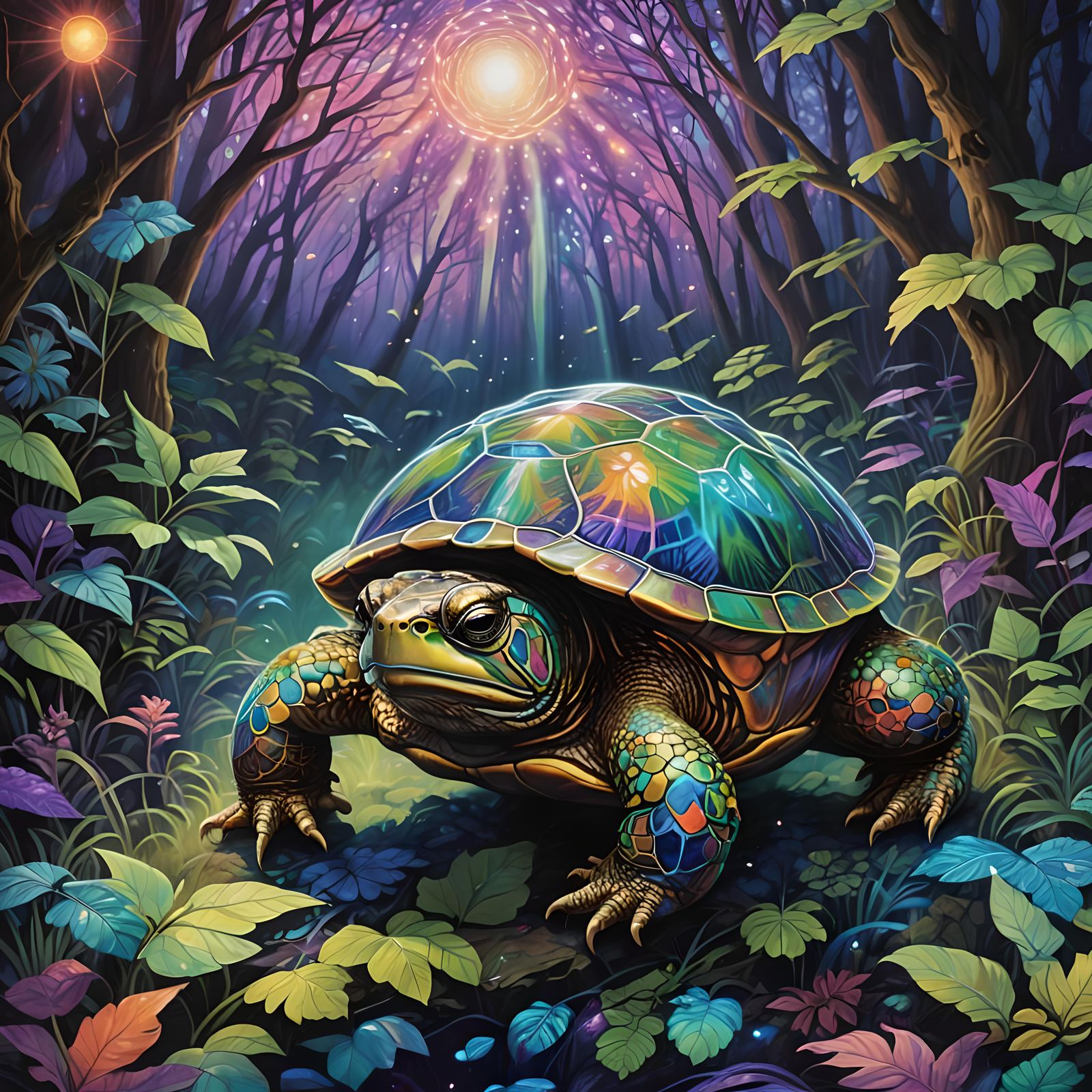 Holographic Toad Turtle: Detailed Fantasy Concept Art