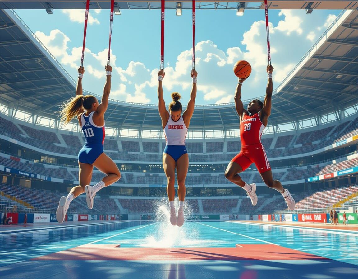 Dynamic Sports Scene in a Photorealistic Style
