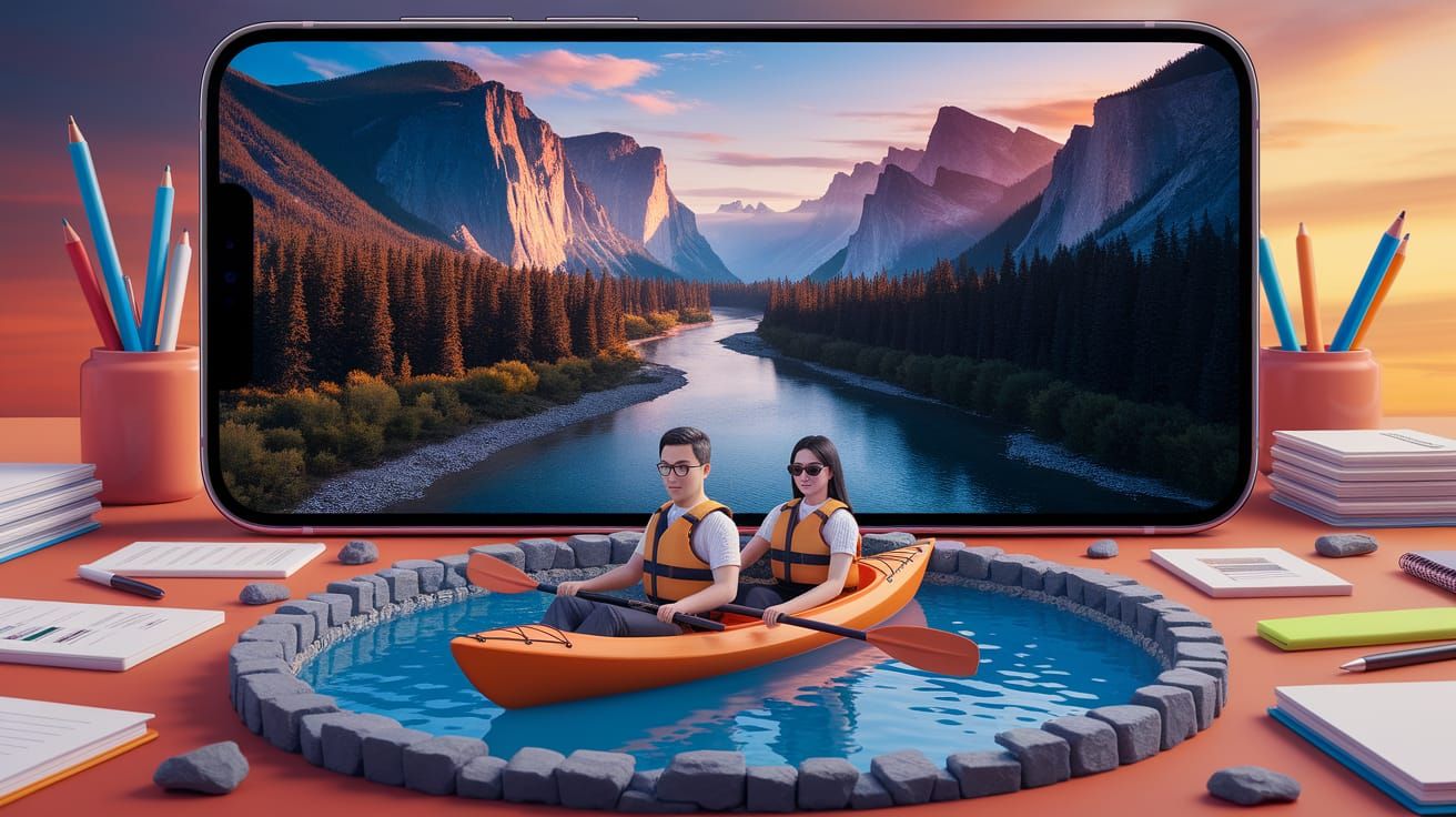 Smartphone Diorama: Nature Meets Technology in 3D