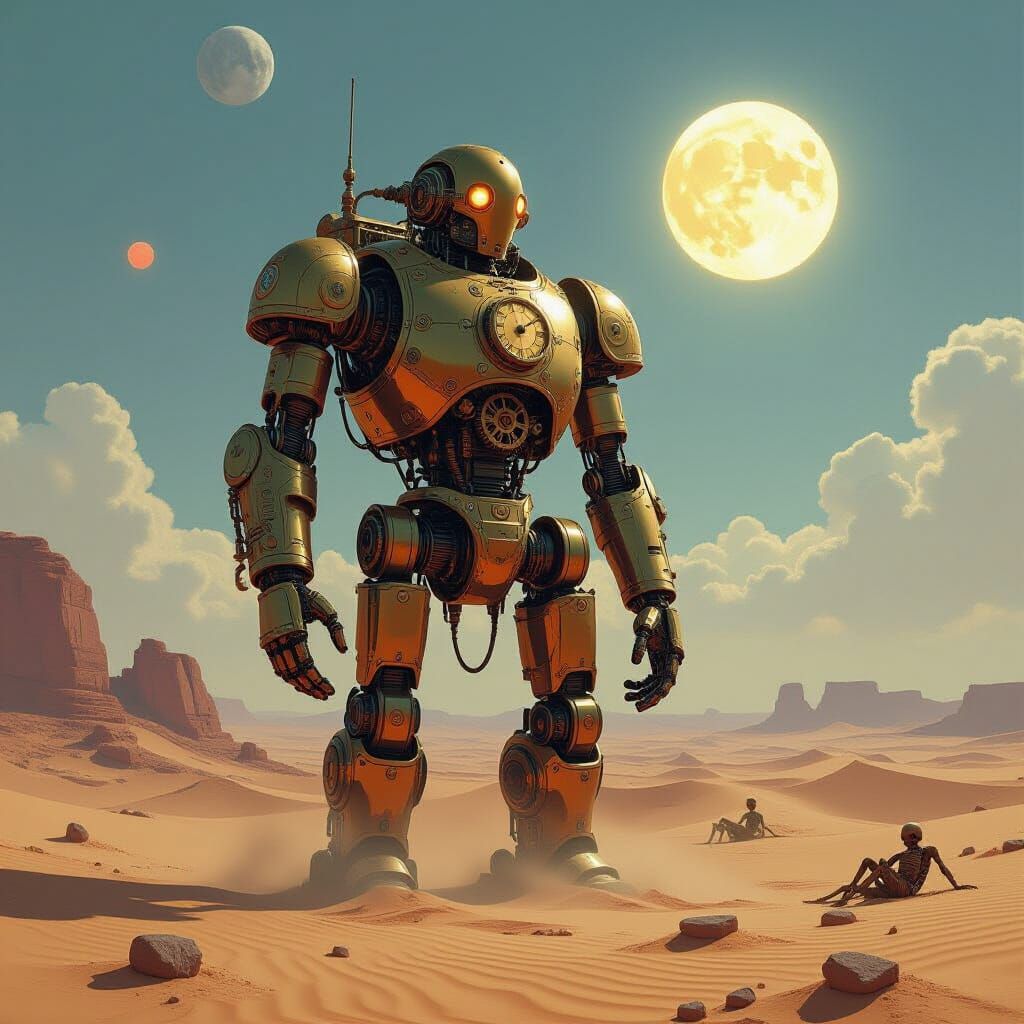 Colossal Clockwork Automaton in Twin-Sun Desert