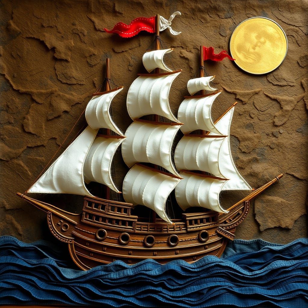 Felt Pirate Ship: A Detailed and Intricate Masterpiece
