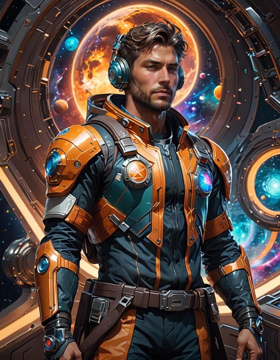 Space Douchebag Portrait in Hyperdetailed Style