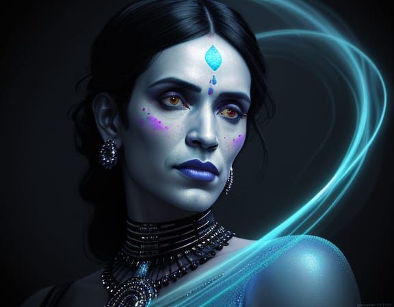 Mother Kali: Holographic Astral Portrait in High Contrast