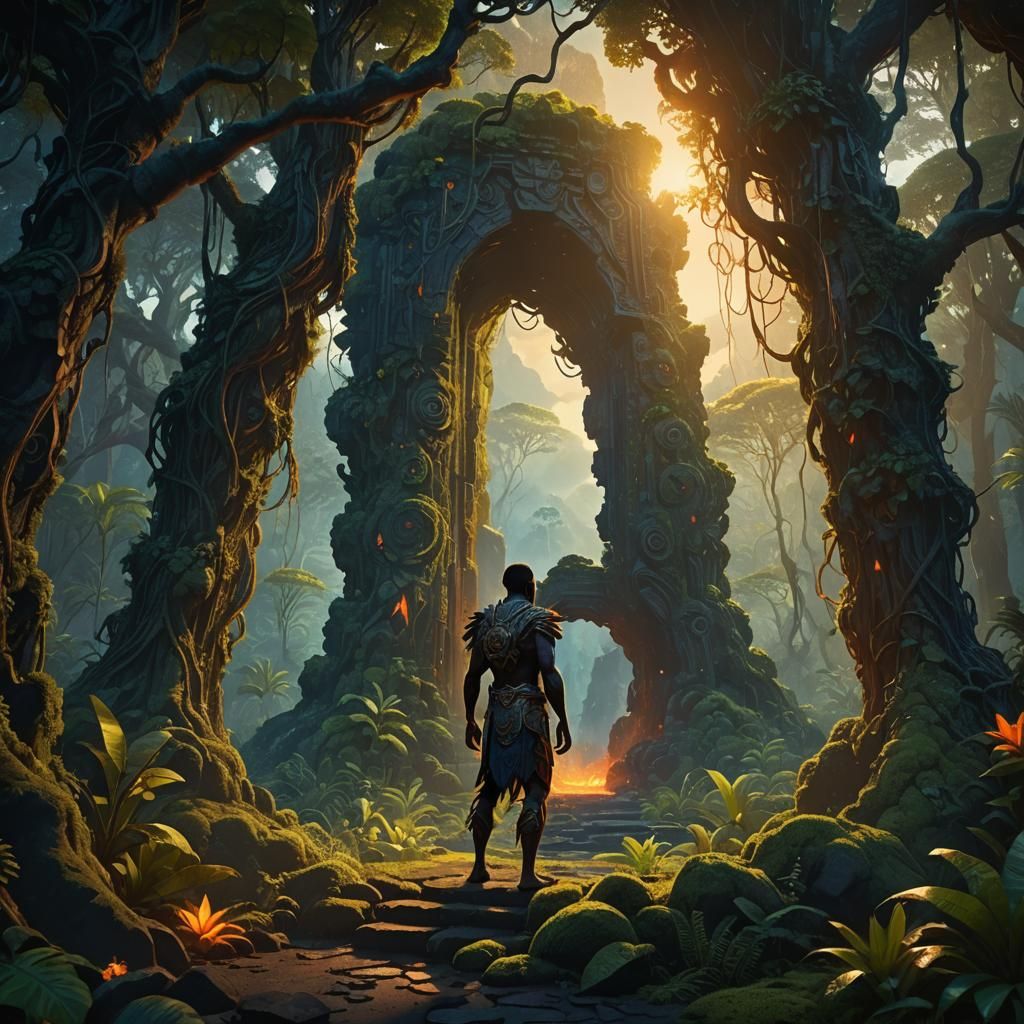 Pele at Volcanic Portal: Fantasy Concept Art