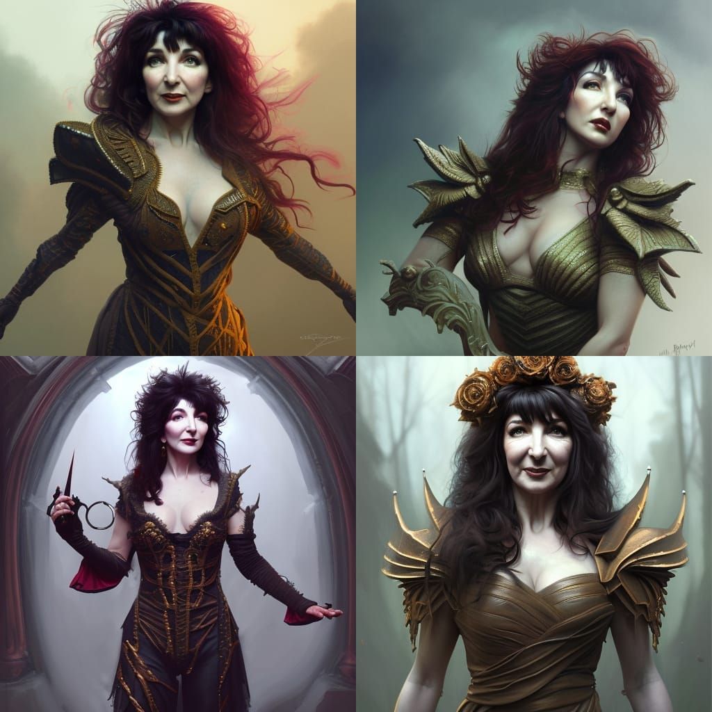 Kate Bush as Glamour Bard and Fighter Portrait