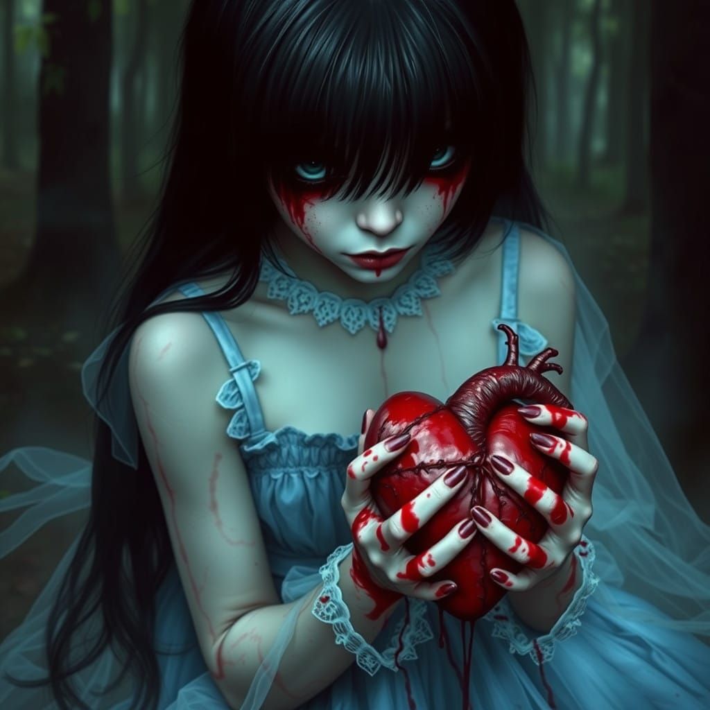 Ethereal Horror Maiden in the Forest