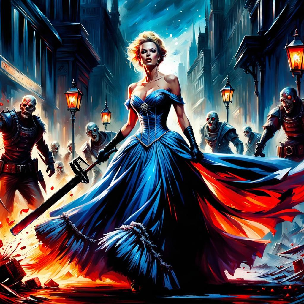 Post-Apocalyptic Cinderella Zombie Slayer: Impasto Action Pa...