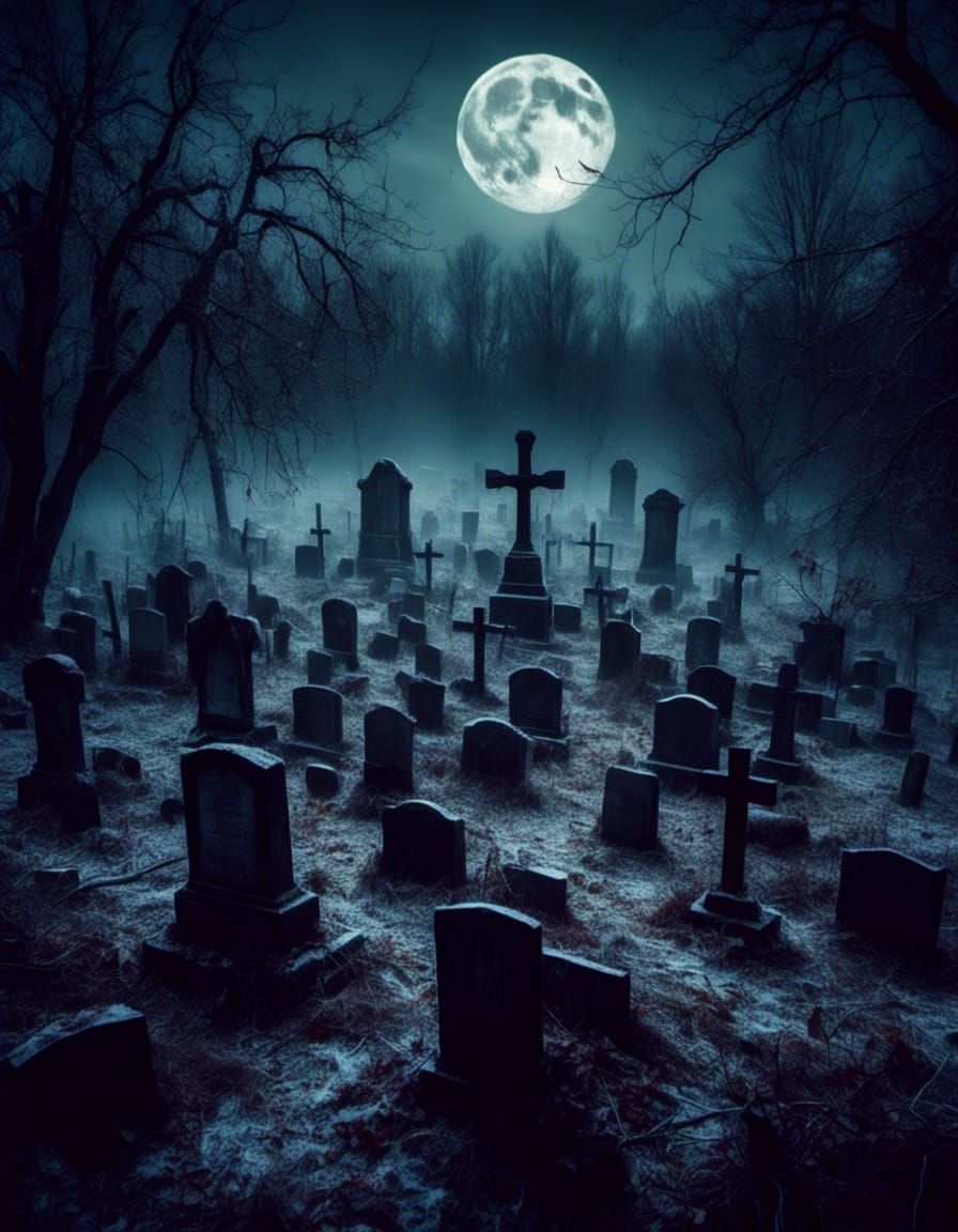 Ghostly Spirits Rising in Haunted Graveyard