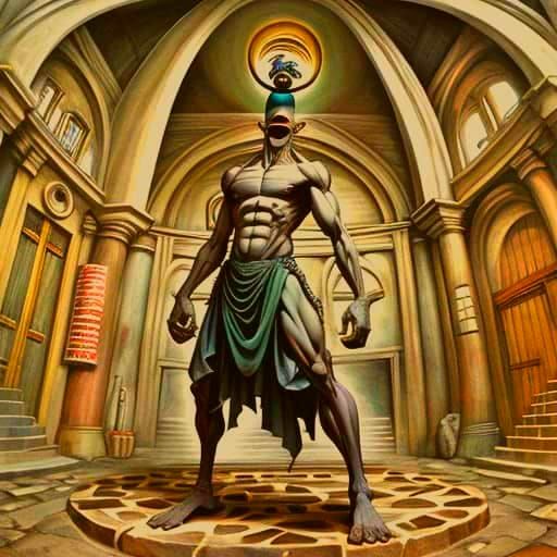 Mysterious Humanoid Figure Emerges from Shadows in a Dark Fa...