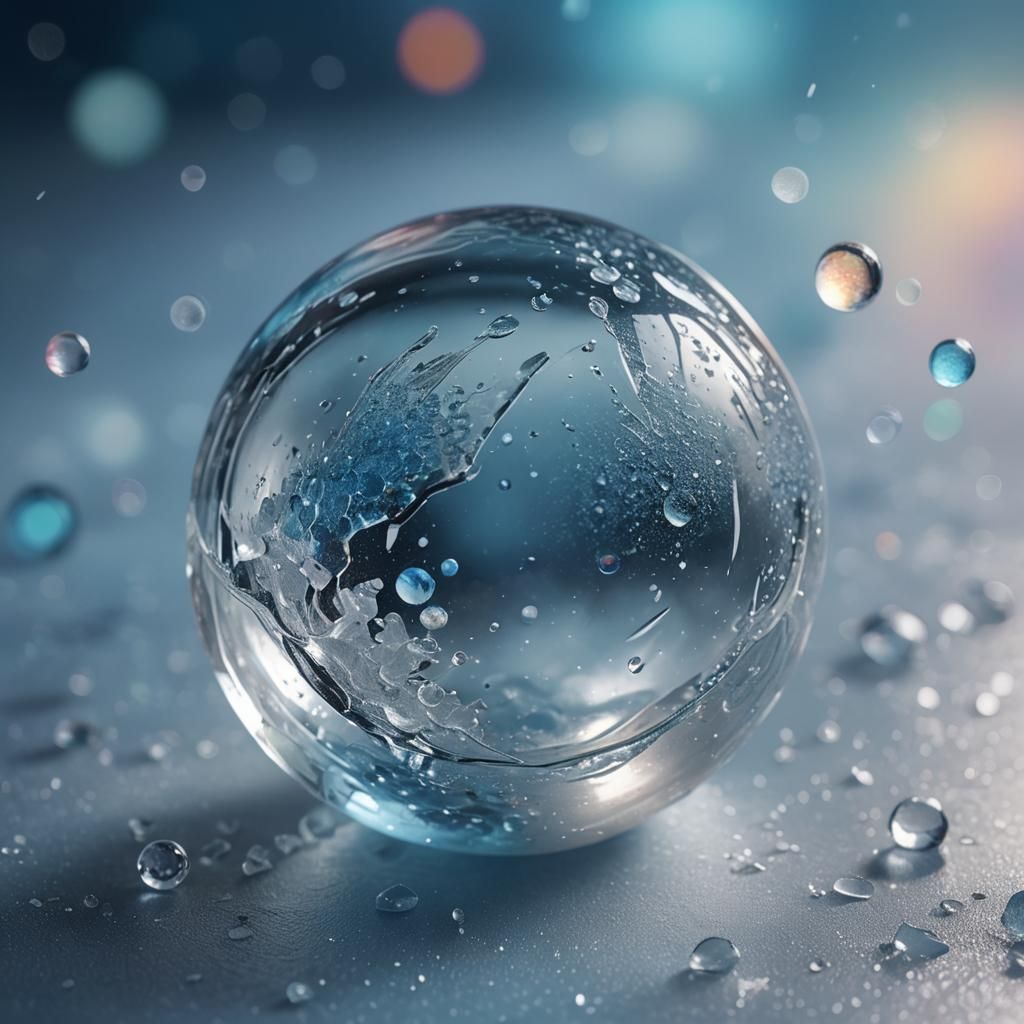 Hyperrealistic Ice Ball Concept Art in 8K