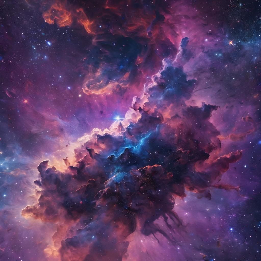 Cosmic Dreamscape: Sparkling Stardust in Oil Painting