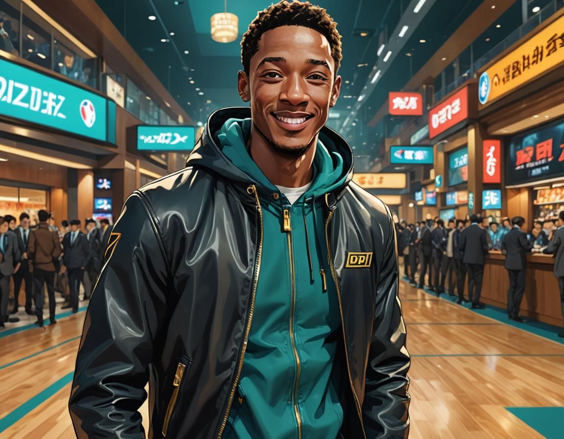 Demar Derozan as James Bond in Anime Style