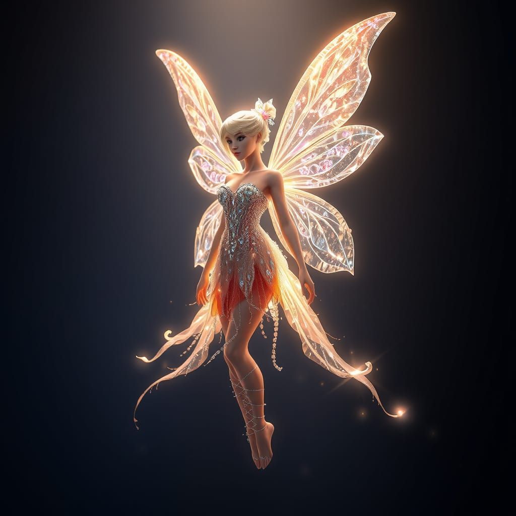 Enchanted Celestial Fairy in Shimmering Gown