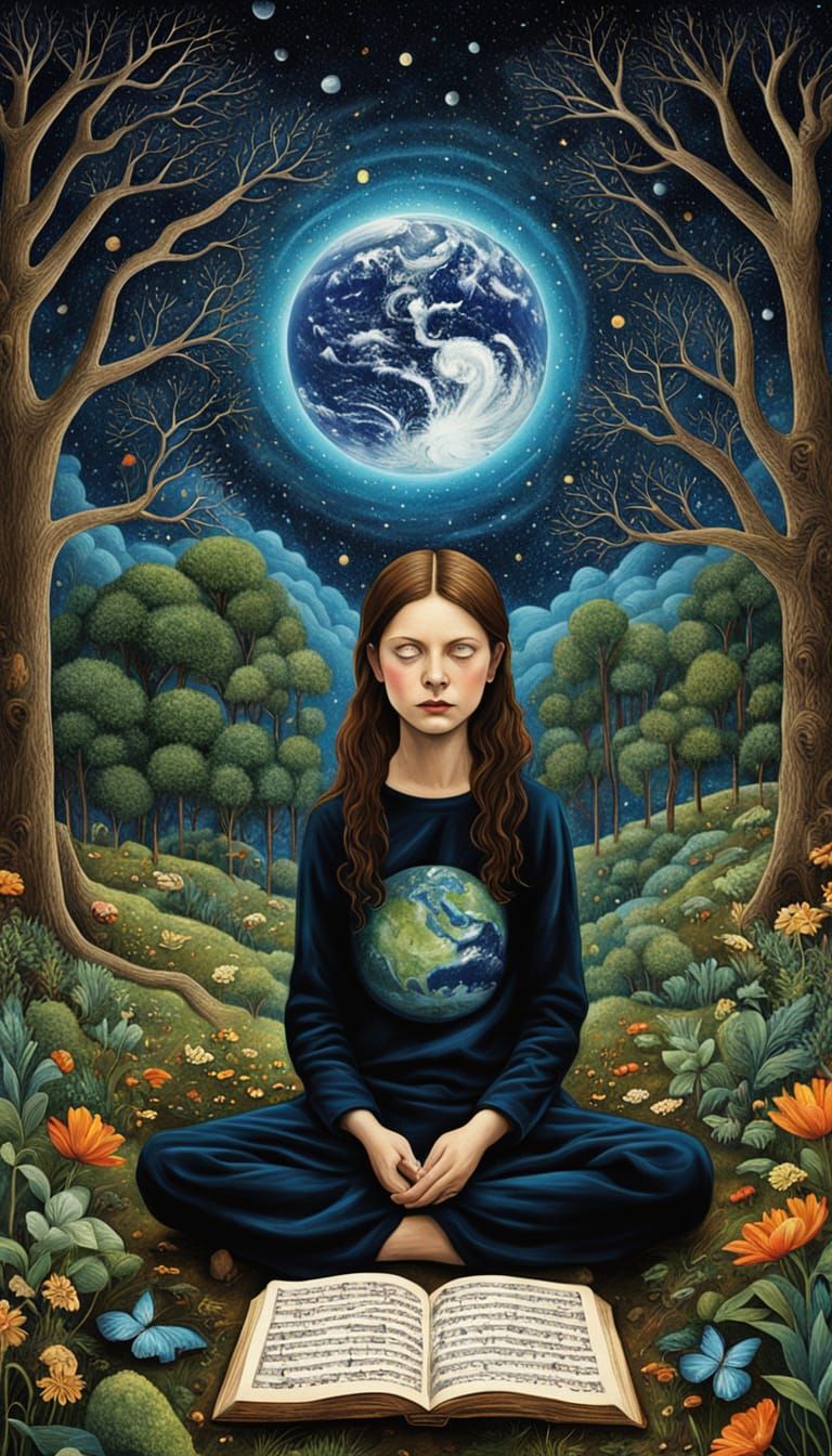 Ethereal Cosmic Collage in Digital Art Style