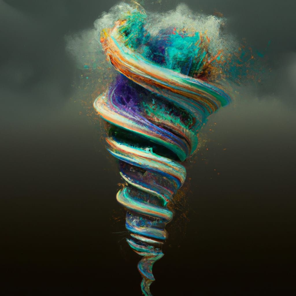 Photorealistic Tornado of Paint and Colors