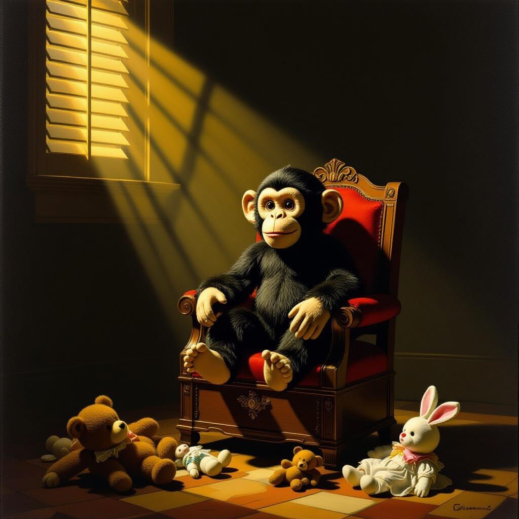 Baroque Painting of Monkey King Judging Toys