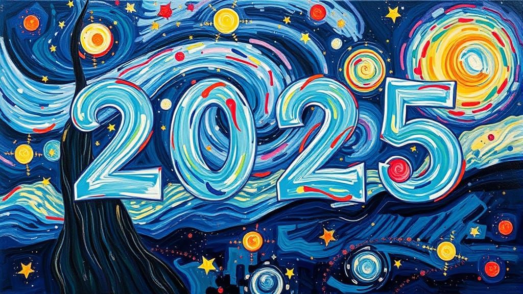 Celestial Celebration in Neo-Impressionist Style