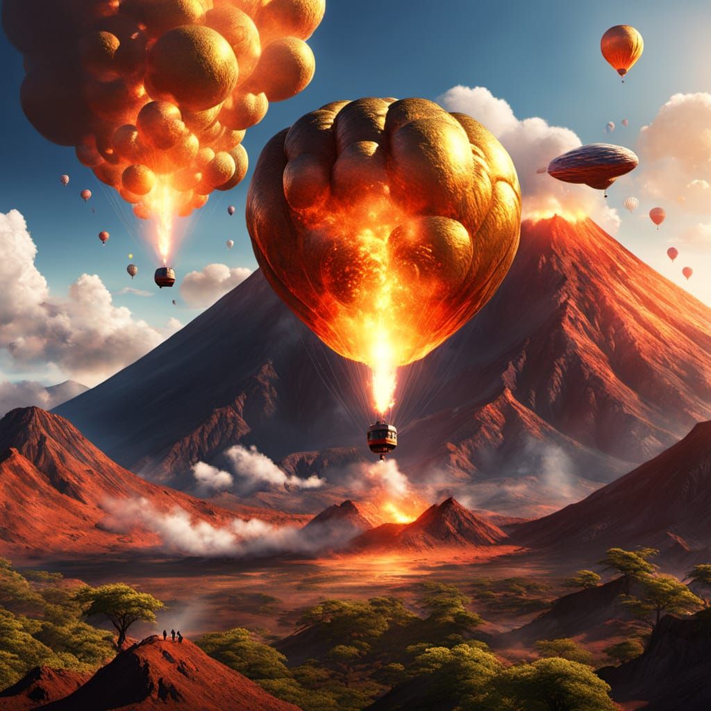 Hyper-Realistic Elon Musk Drifting Over Volcano in Golden Ho...