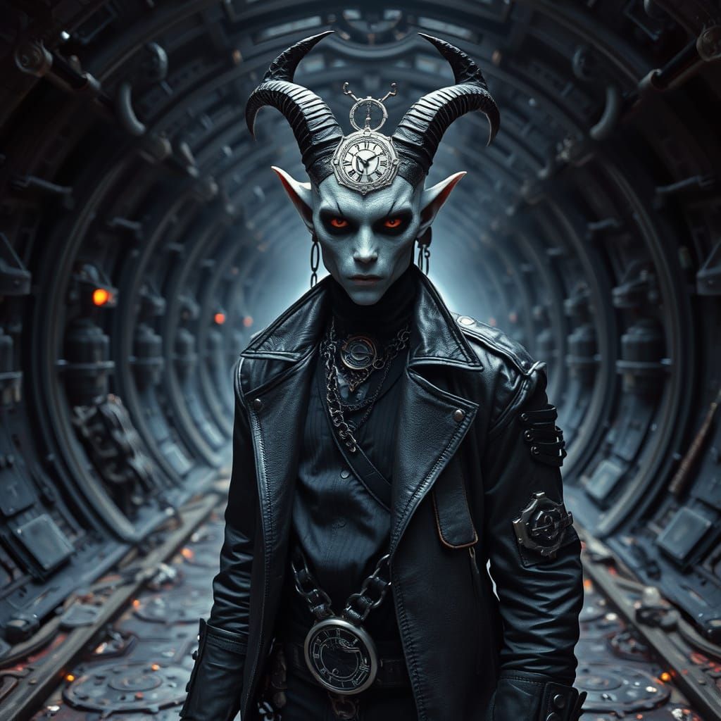 Anthropomorphic Drow in Diesel Punk Tunnel