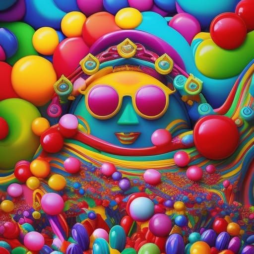 Colorful Bubbles Illustration in Candy Art Style