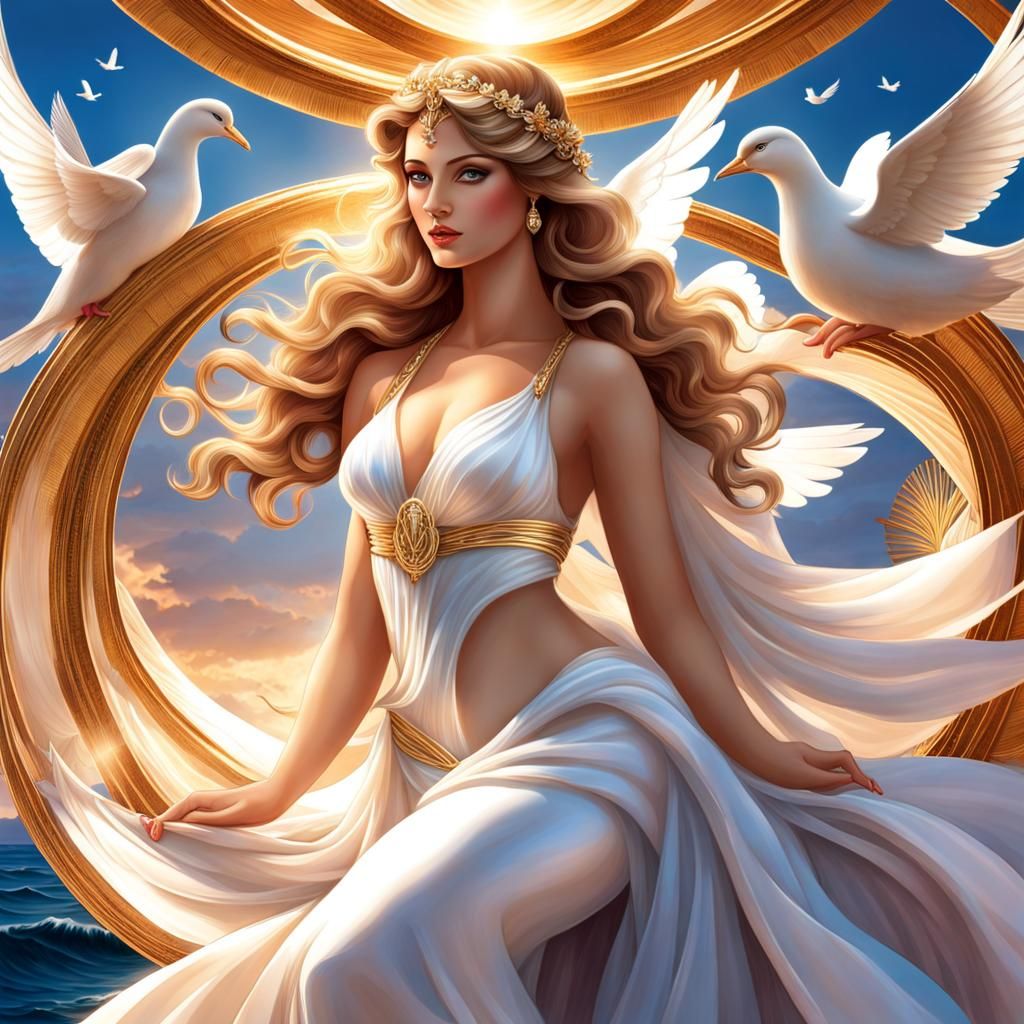 Aphrodite, the Greek goddess of love and beauty, stands as a divine epitome of grace and allure.