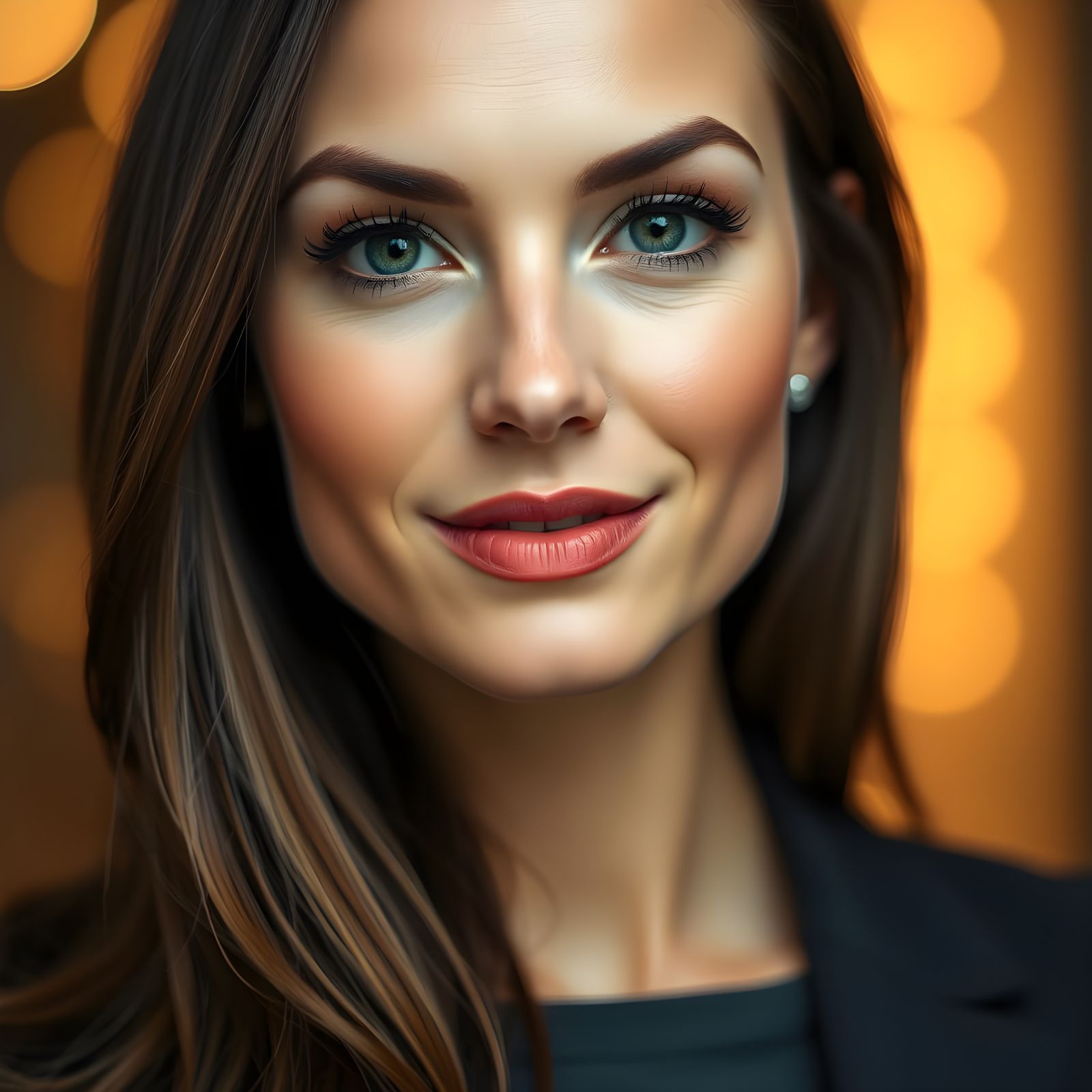 Elegant Woman in Close-Up Portrait
