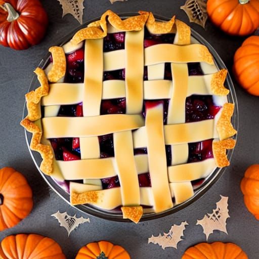 Festive Halloween Fruit Pie Design