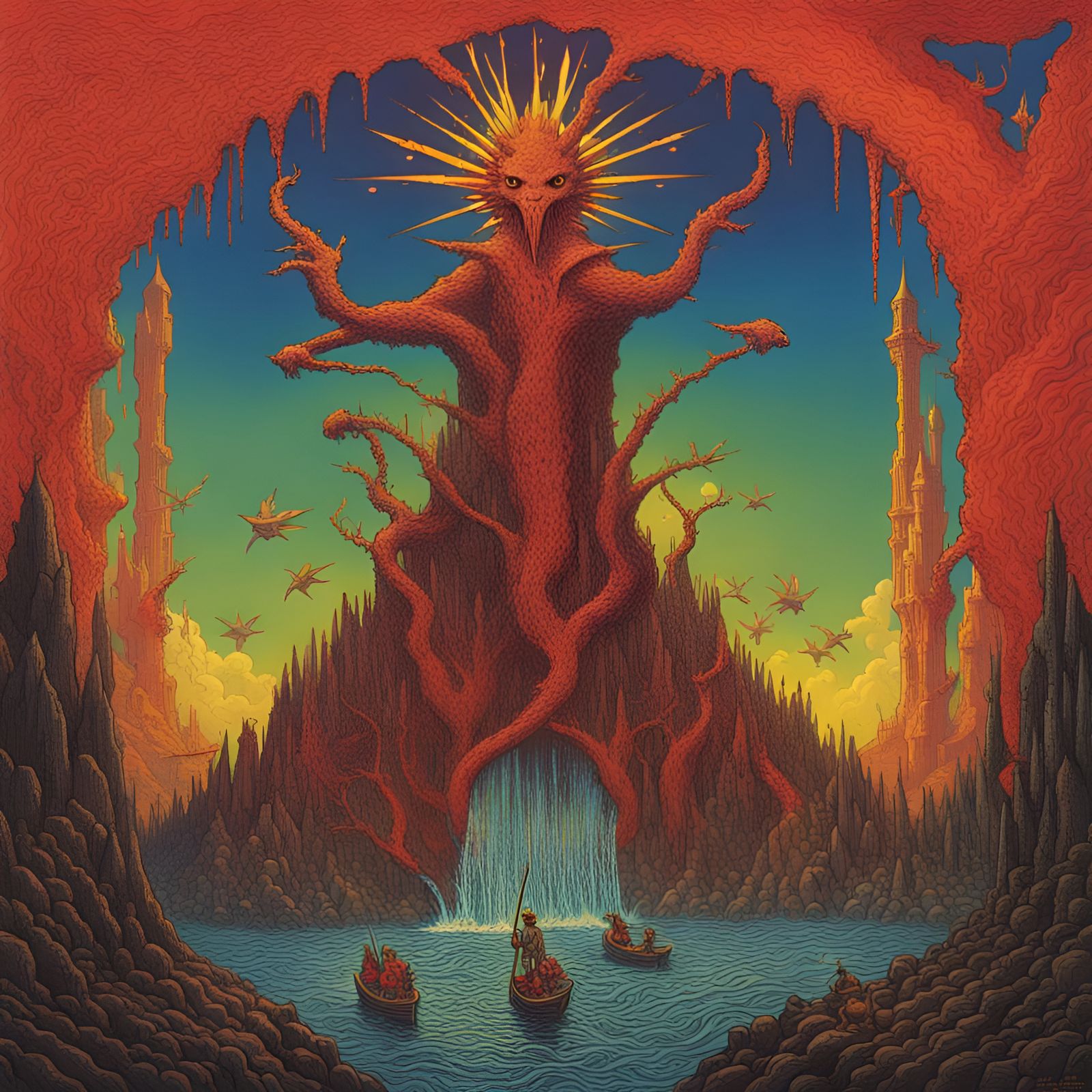 Epic Album Cover: Flaming Sword of Qwazdor