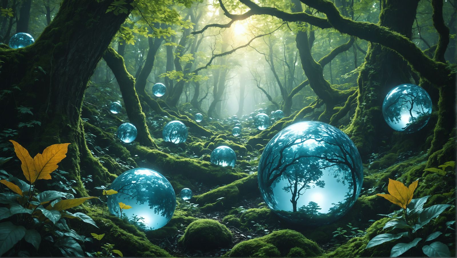 Surreal Forest in Crystal Clear Spheres