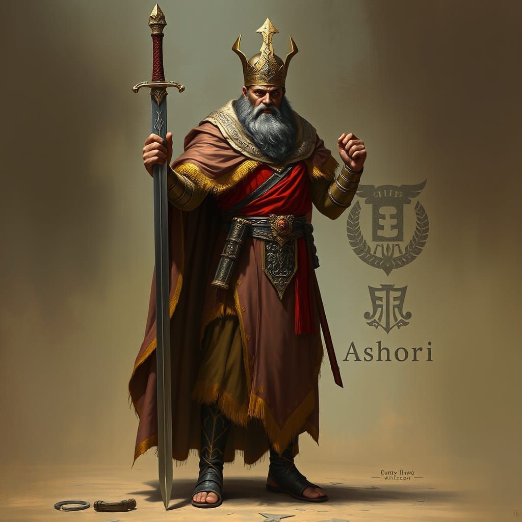 King with Sword and Golden Cloak