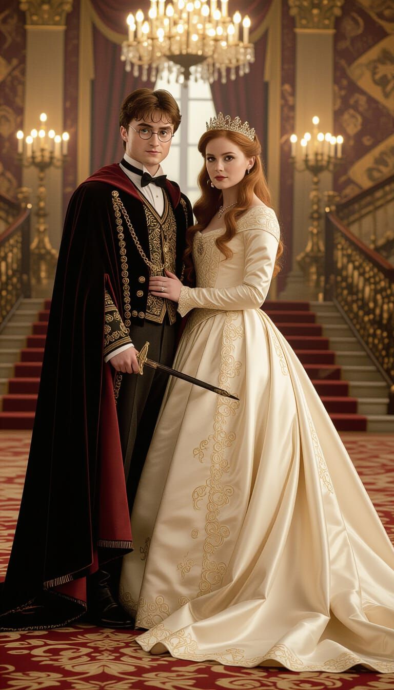 Harry Potter and Ginny Weasley as Monarchs