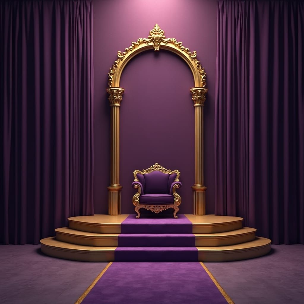 Purple and Gold Throne Room Background