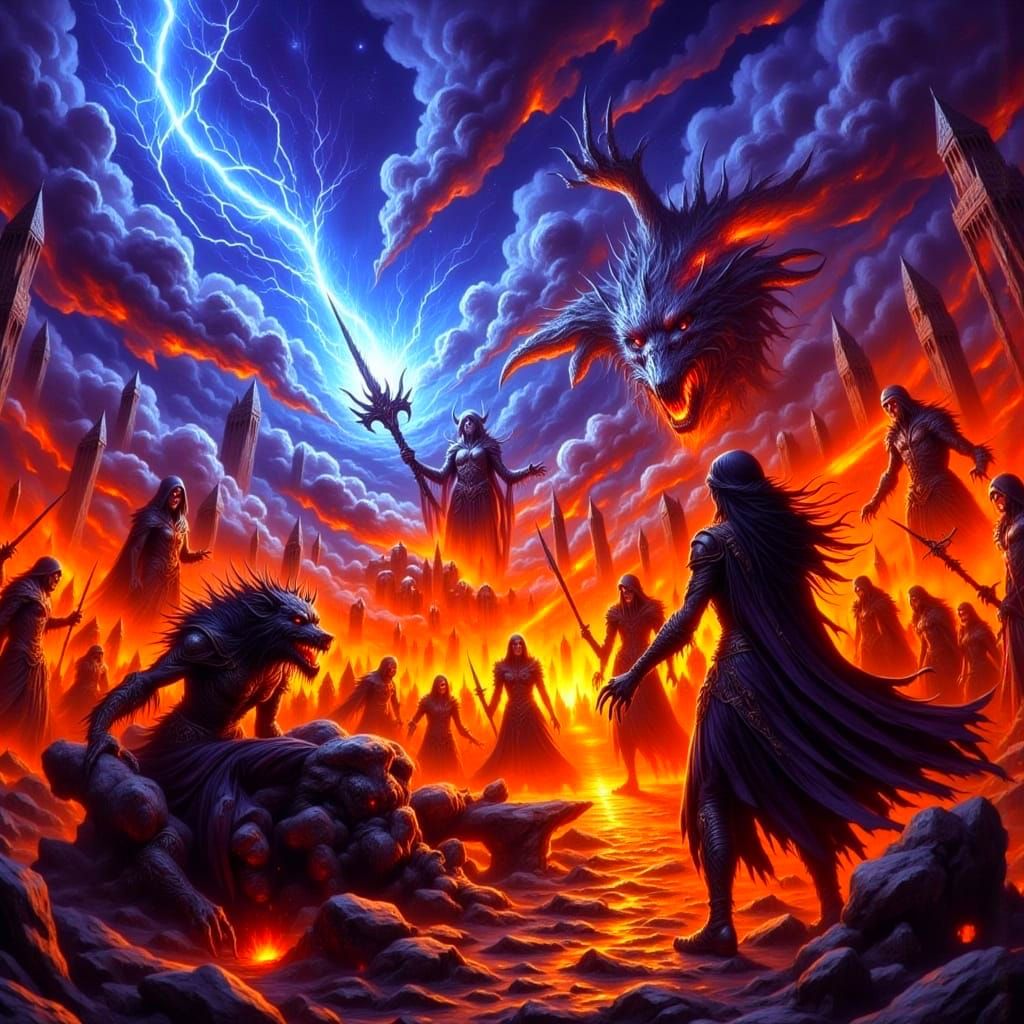 Epic Dark Fantasy Battle Scene