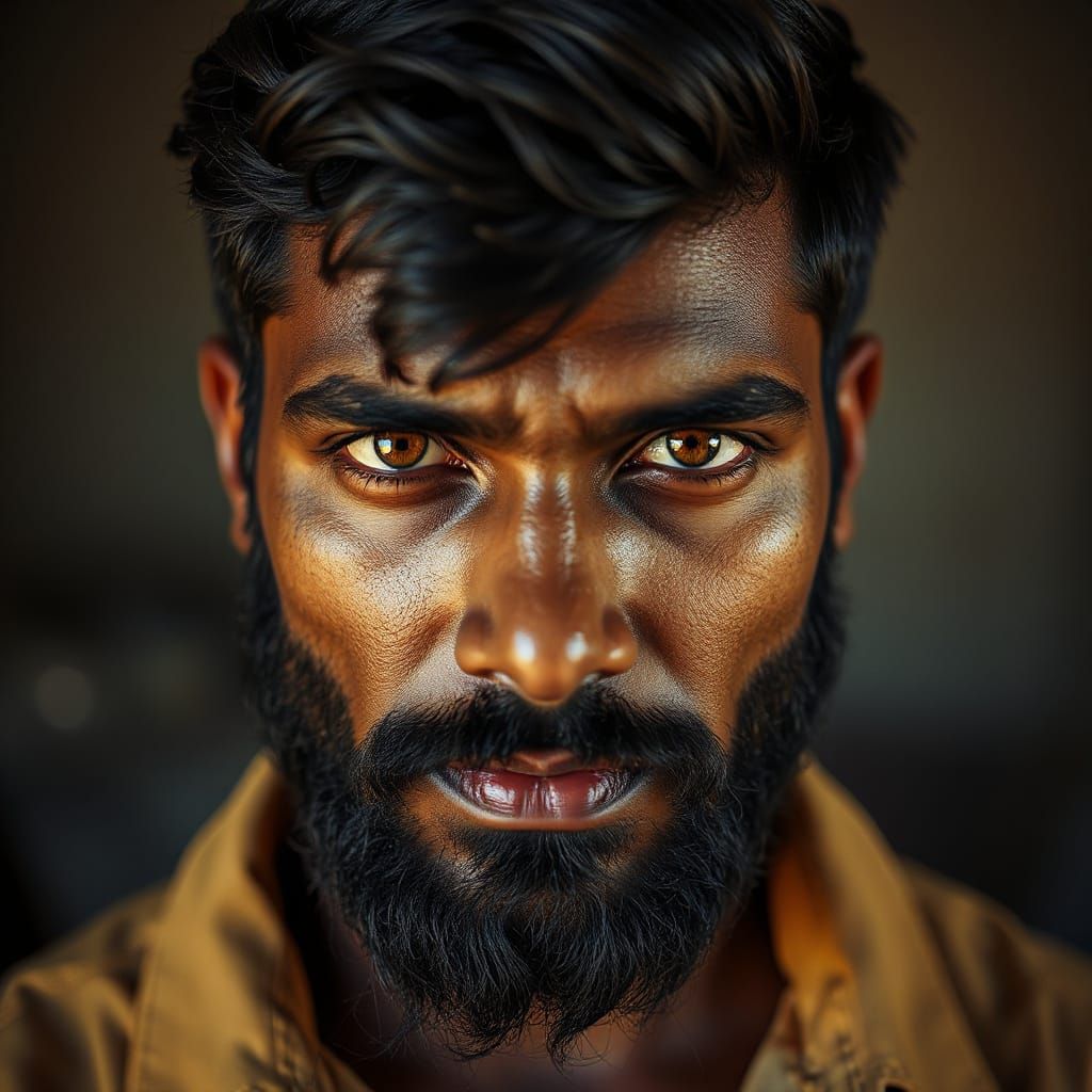 Masculine Portrait of a South Indian Man