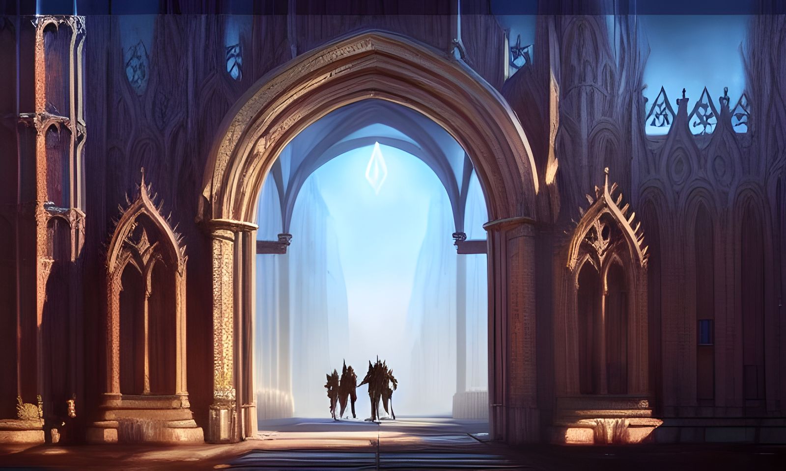 Grand Entrance to a Medieval Fantasy Academy
