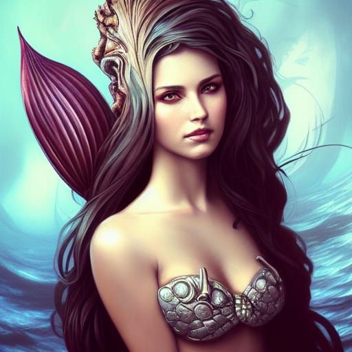 Anne Stokes Style Mermaid Portrait in 8k