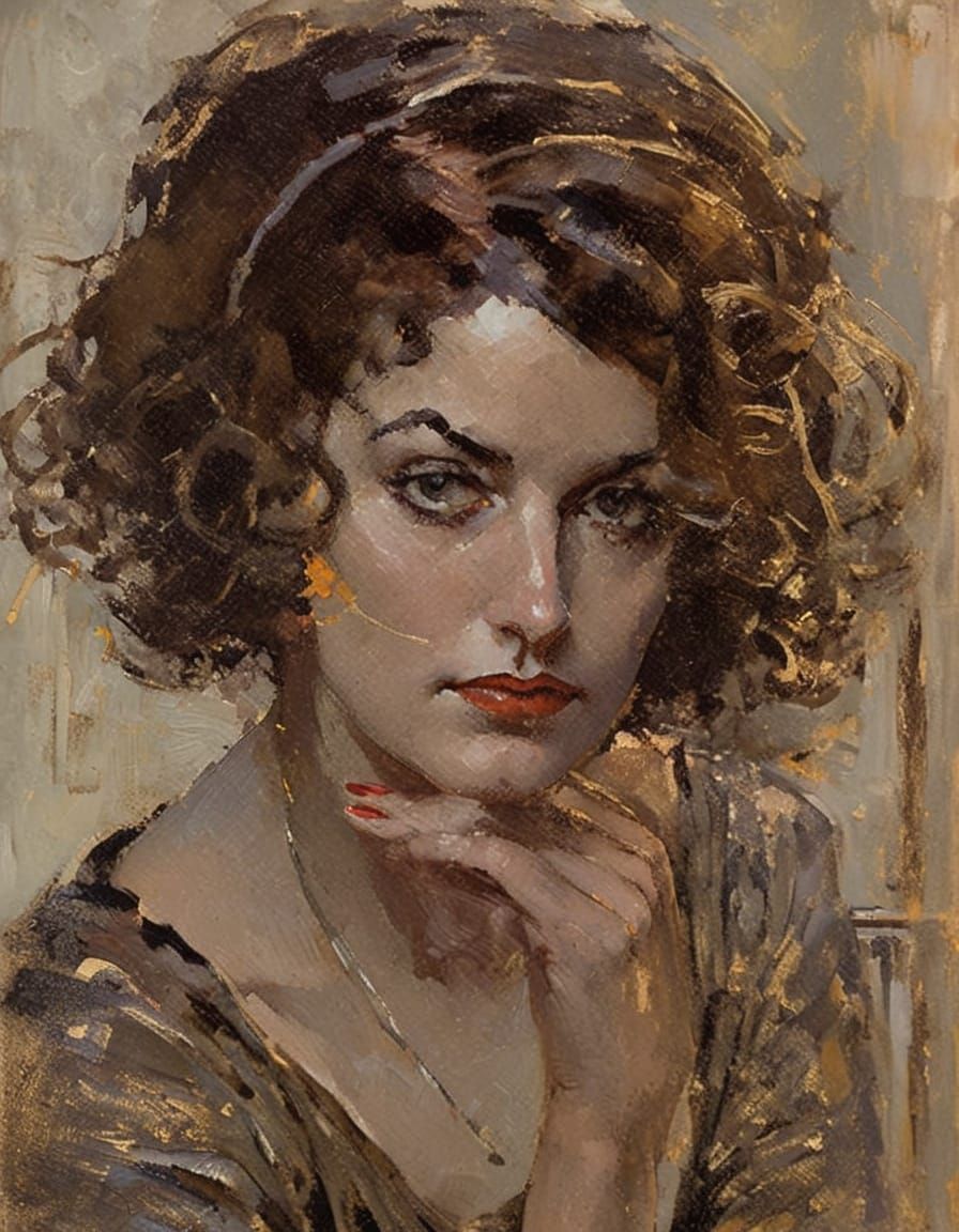 Goth Girl Portrait in Minimalist High Contrast Style