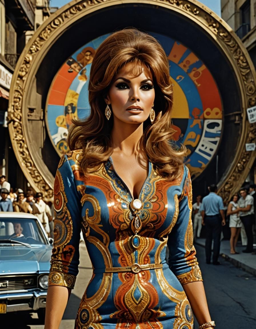 Raquel Welch, Los Angeles Street Scene, 1968