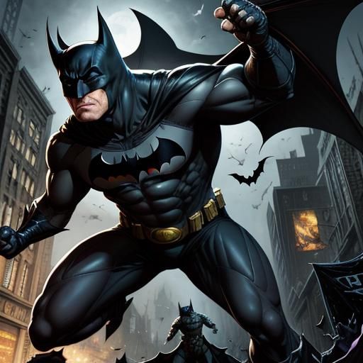 A large Bat posing in a Batman suit