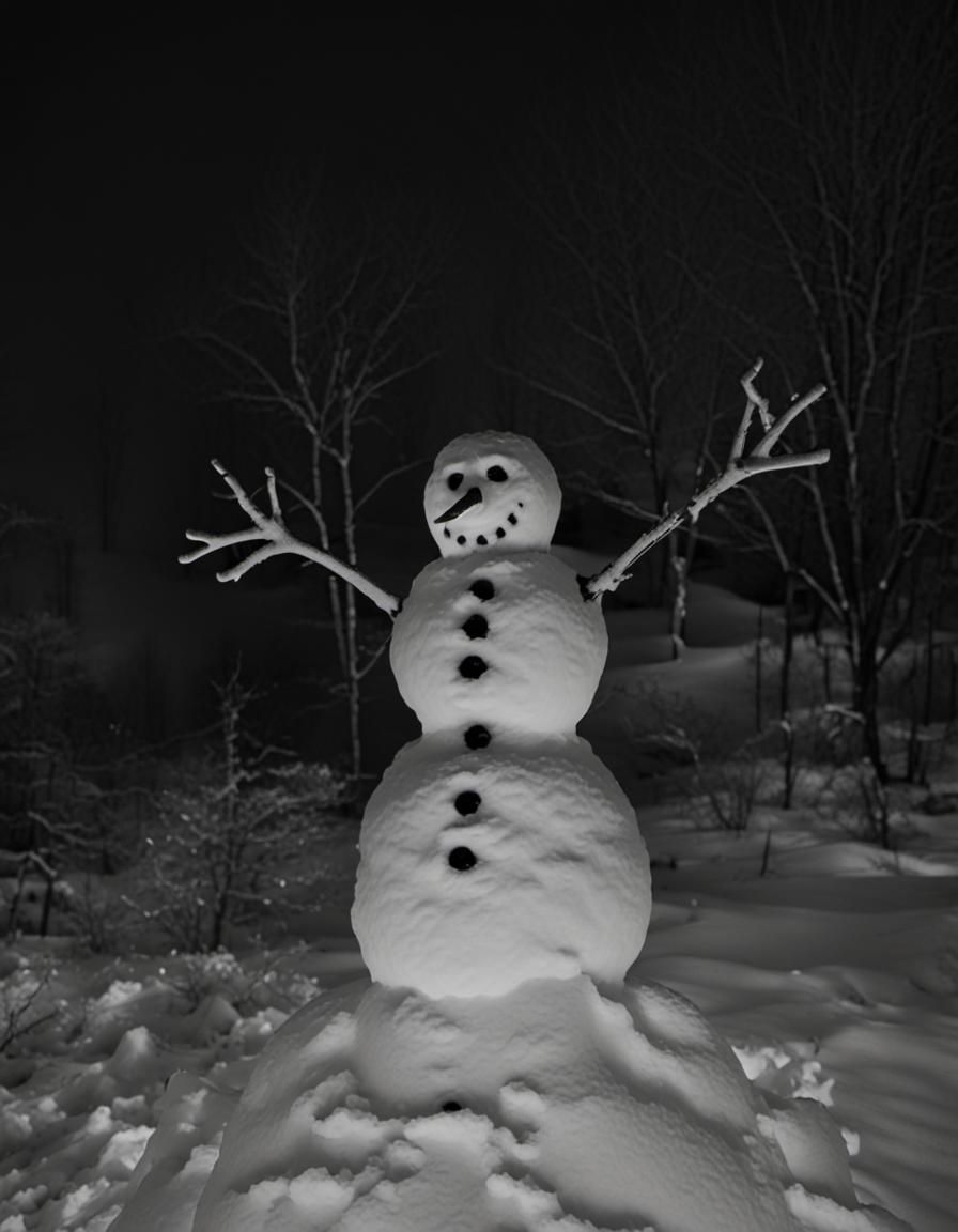 Creepy Snowman in Found Footage Horror Style