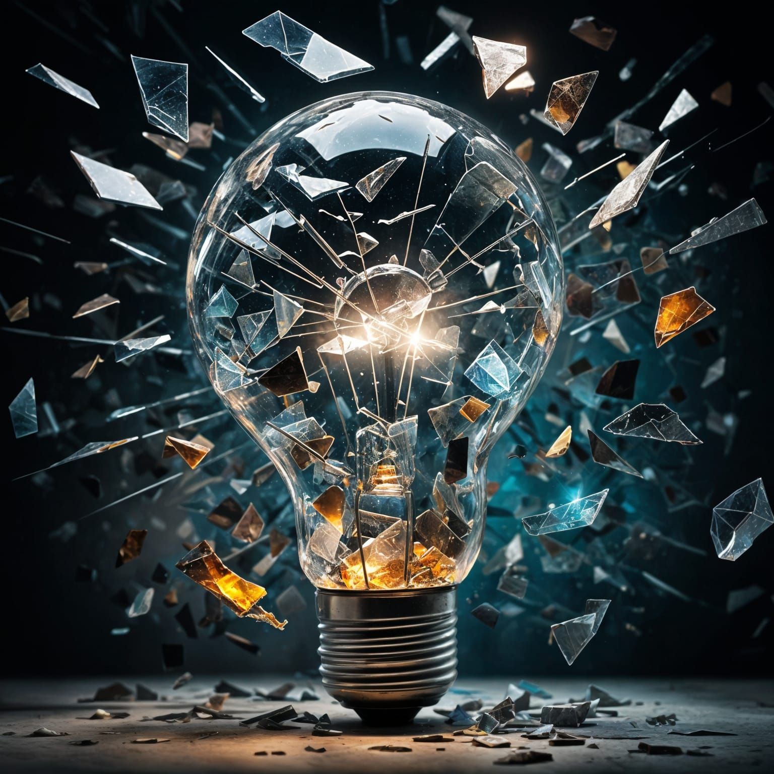 Shattered Lightbulb: Symbolizing Broken Ideas