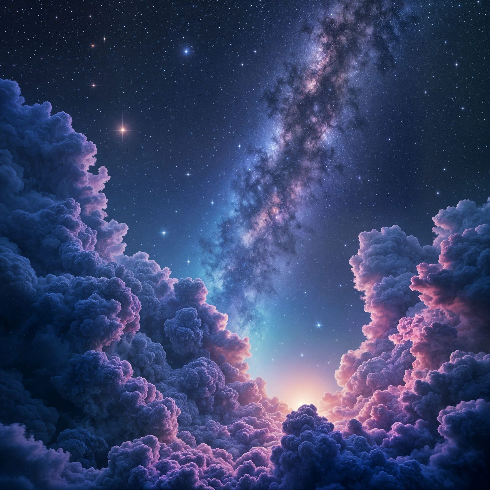 Purple and Blue Galaxy Illustration