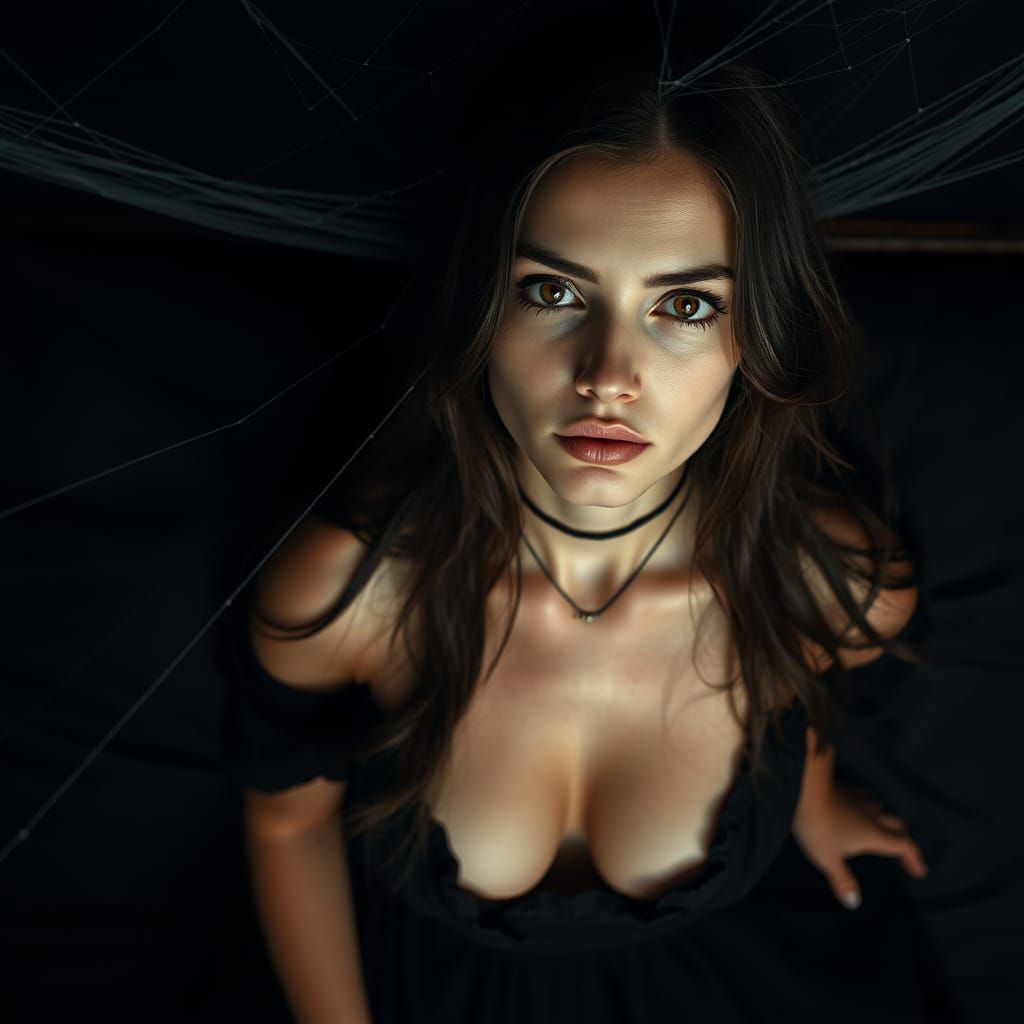 Mysterious Gothic Beauty in Shadows