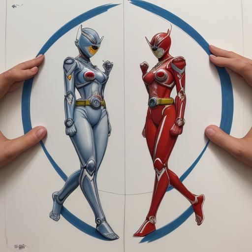 Well-Formed Super Sentai Character with Sharp Anatomy